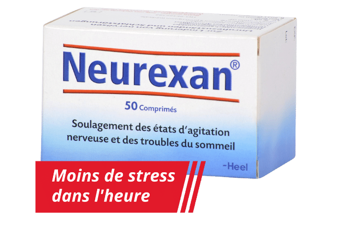 Neurexan emballage et le text moins de stress dans l'heure